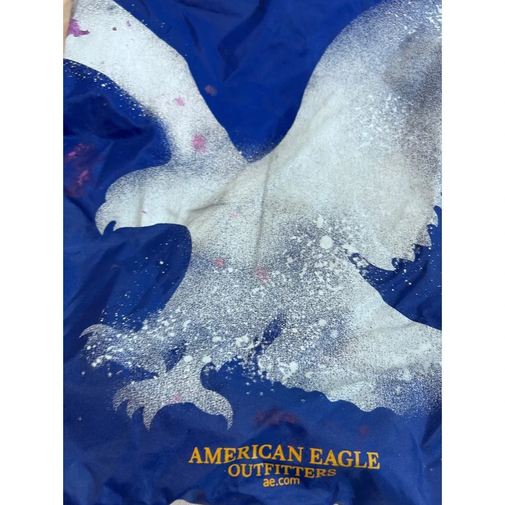 American Eagle Drawstring Bag OS Blue Spring Break 07 Vintage Mens